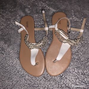 White pearly sandals